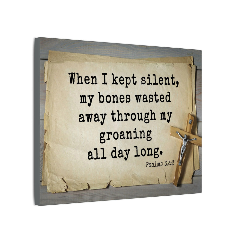 Scripture Walls All Day Long Psalms 32:3 Bible Verse Canvas Christian Wall Art